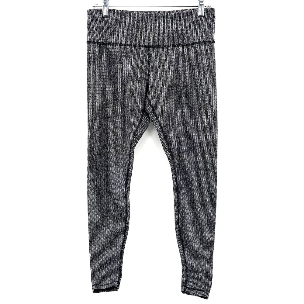 LULULEMON Women's 10 Wunder Under Pant Leggings in Coco Pique Black Full-Length
